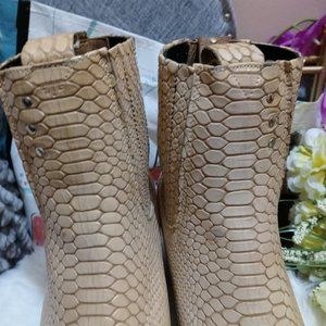 Free Bird Snakeskin Rose Gold Chelsea  Booties